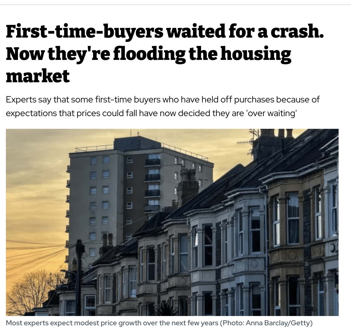 First time buyers waiting for a crash. Now they are flooding the market